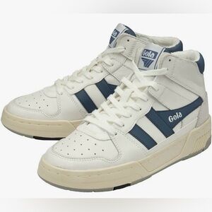 Gola CLB534 Allcourt White and Blue Leather High-top Sneakers Women’s 7